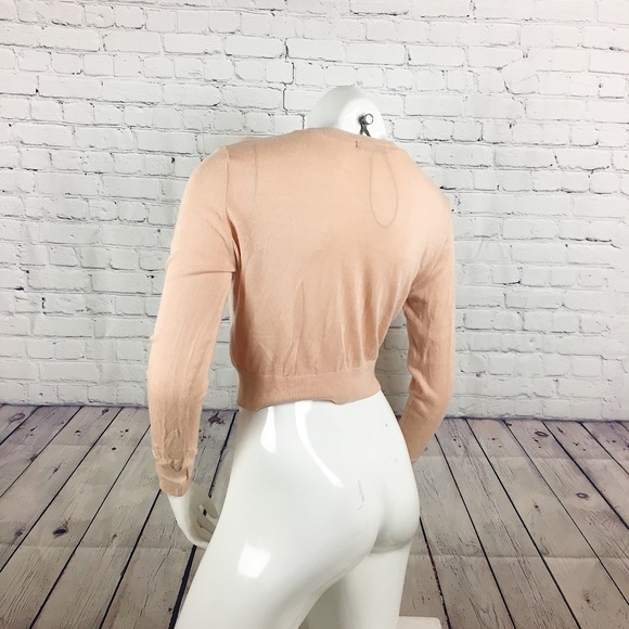 Long Sleeve Peach Crop Top - Picture 2 of 2